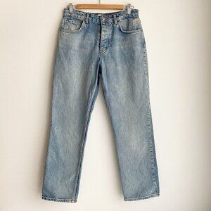 NWT  Zara The Straight Cropped Light BLue Wash Mid Waist Jeans 8